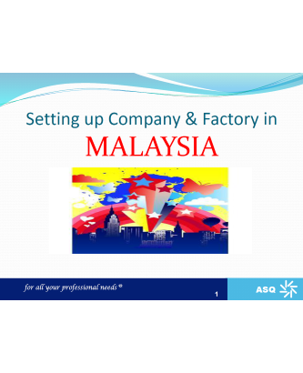 Setting up Company & Factory in Malaysia